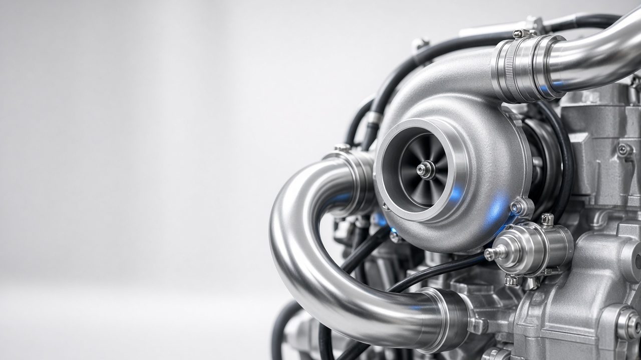 Turbo and manifold in close detail